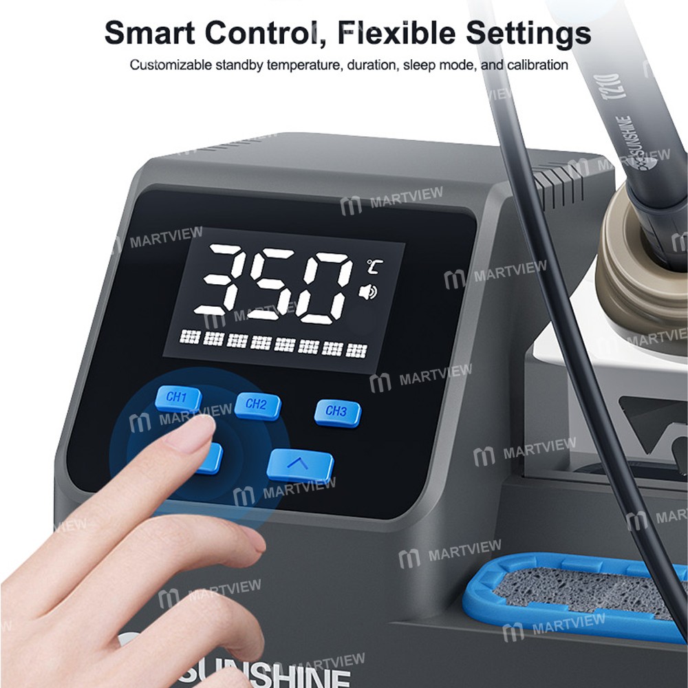 sunshine s3-60w-3-customizable-channels-c210-intelligent-digital-display-soldering-station-9