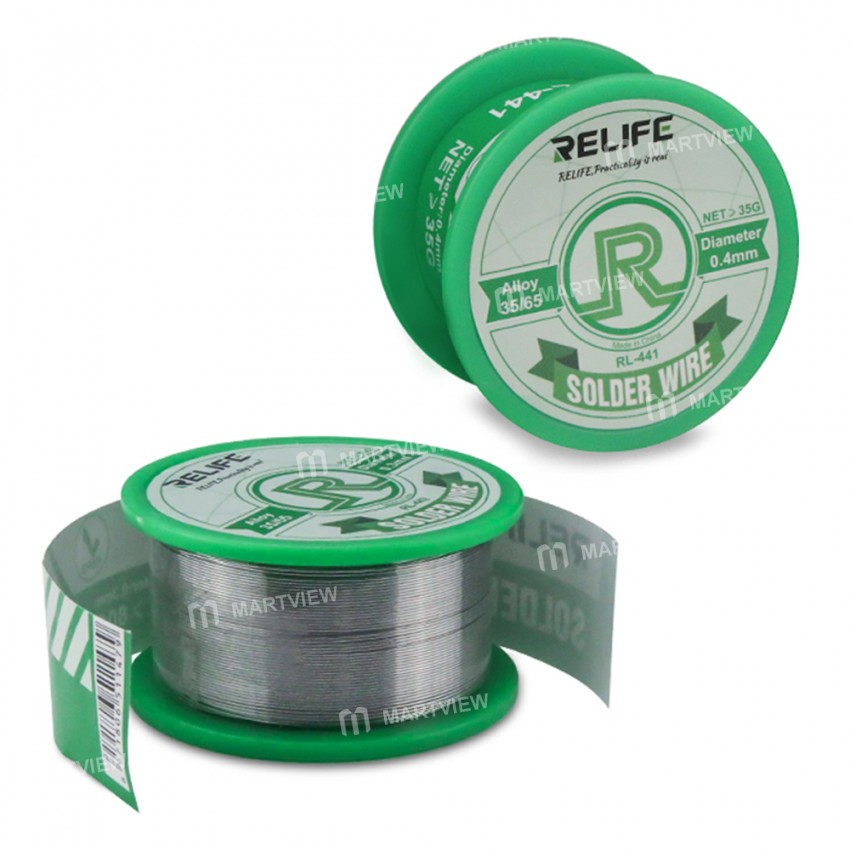 Relife RL-441 / 442 High Purity 0.3 / 0.4 / 0.5 / 0.6mm Medium Temperature Active No-clean Tin Wire