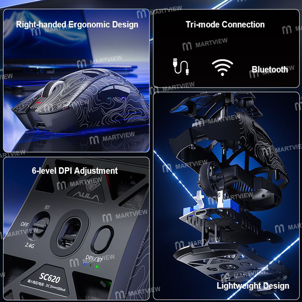 aula sc620-tri-mode-24g-wirelessbluetoothwired-gaming-lightweight-hollow-out-mouse-7