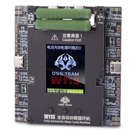 OSS Team W11S Dual-Channel Automatic Battery Cycle Tester for iPhone 11 to 16Pro Max
