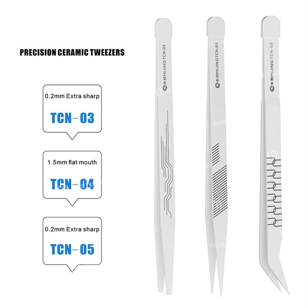 mijing tcn-series-anti-static-non-magnetic-precision-ceramic-tweezers-for-pcb-repair-2