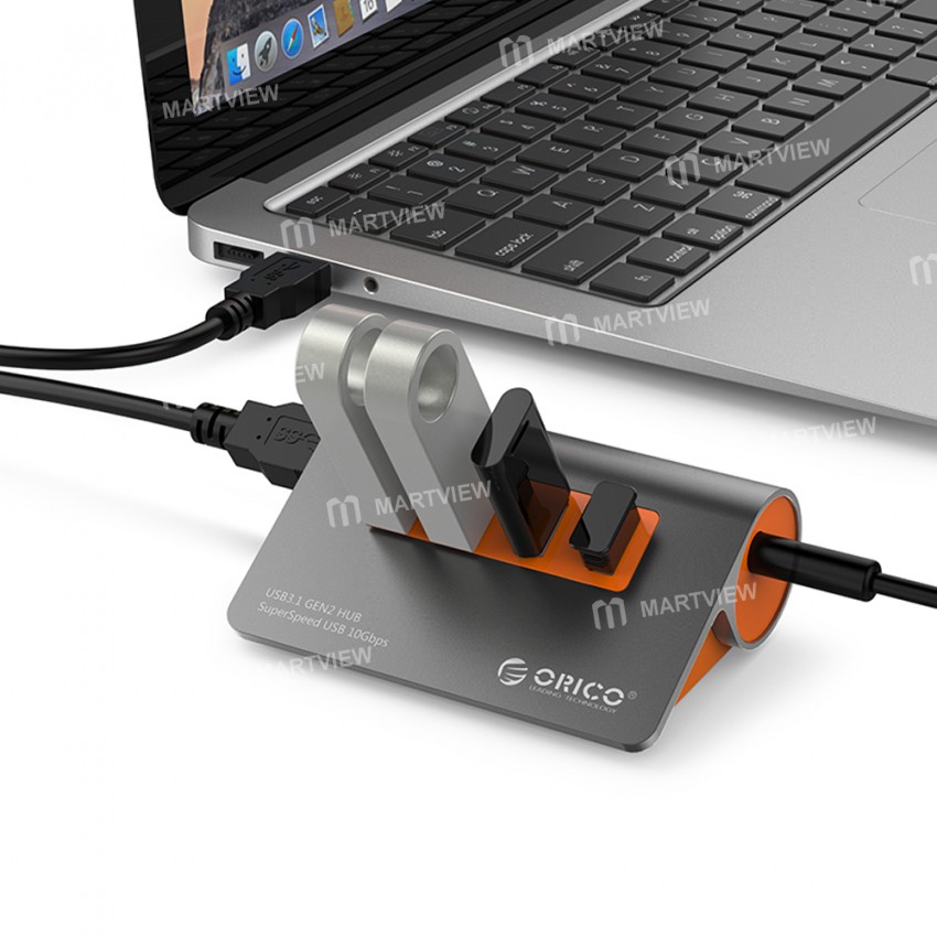 Orico M3H4-G2 Aluminum Alloy USB3.1 Gen2 10Gbps 4-port USB Hub Support OTG Function