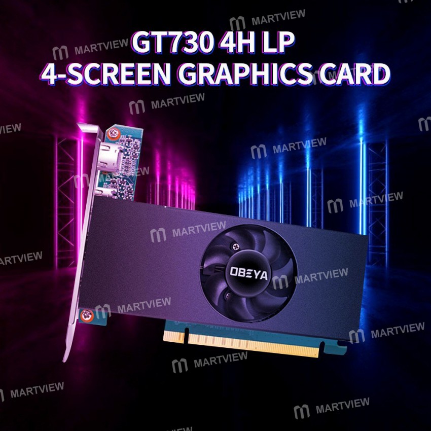 Obeya GT730 4H LP 4-Screen Graphics Card 2G / DDR3 / 64bit Memory Support Split Screen with 4 HD Por