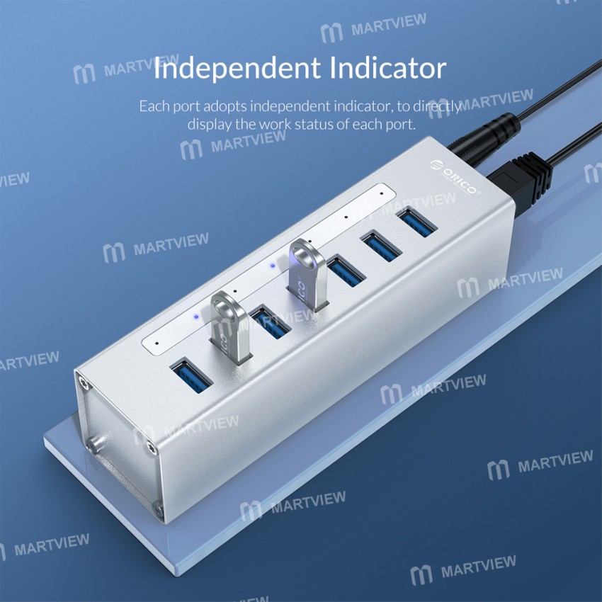 Orico A3H Series Aluminum High Speed 4 / 7 / 10 Ports USB 3.0 HUB with 12V Power Adapter