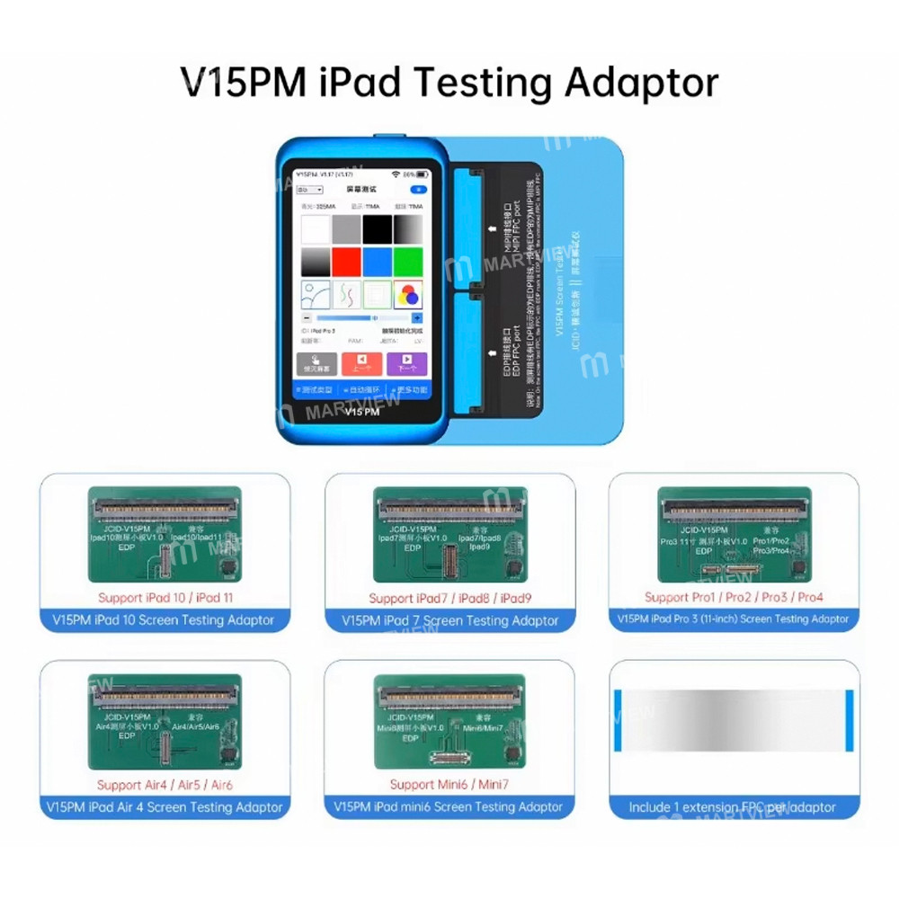 jcid v15pm-specialized-screen-testing-adaptor-for-ipad-7-11-air-mini-pro-series-2