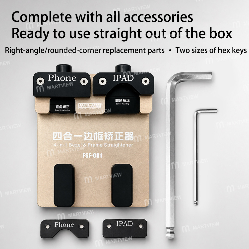 keguan fsf-001-4-in-1-bezel-frame-straightener-for-iphone-ipad-right-angle-rounded-corner-correction