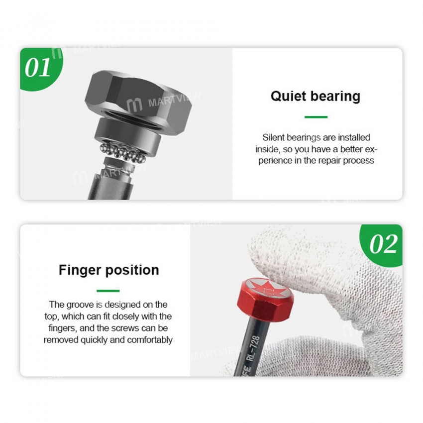 Relife RL-728 2D Strong Magnetic Extra Hard Anti-slip Screwdriver for Phone Repair