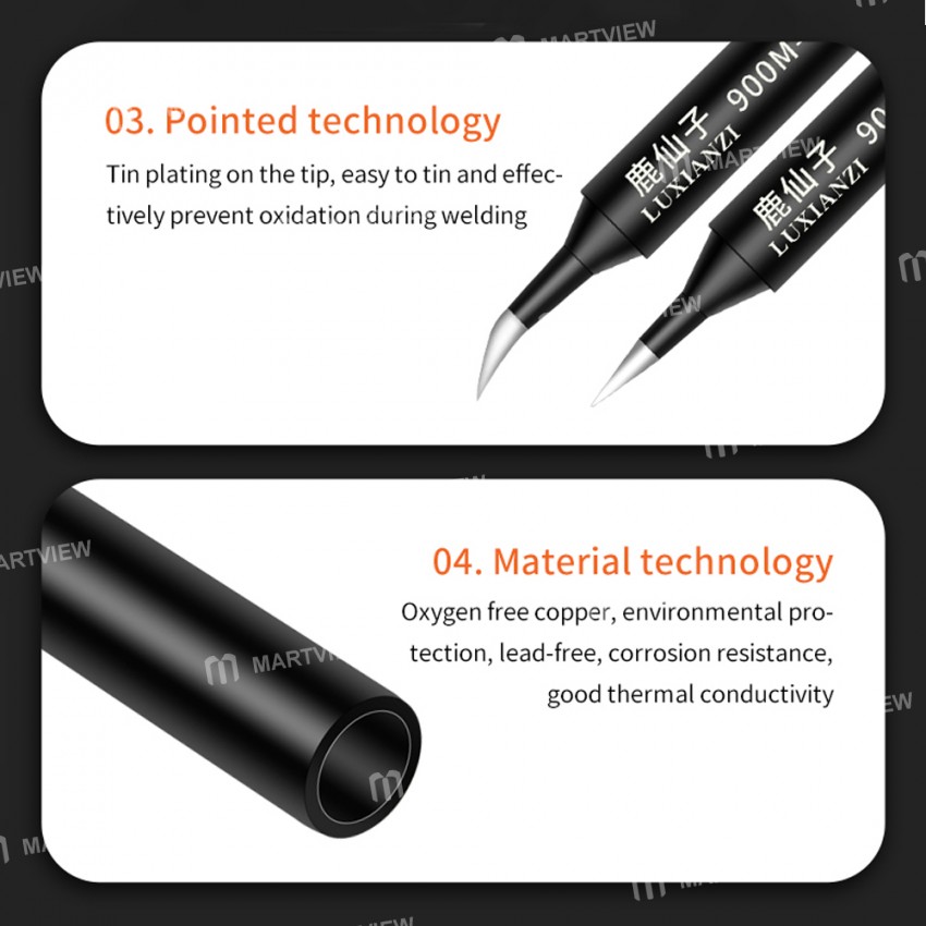 luxianzi 900m-series-lead-free-copper-soldering-iron-tips-for-936-soldering-stations-9