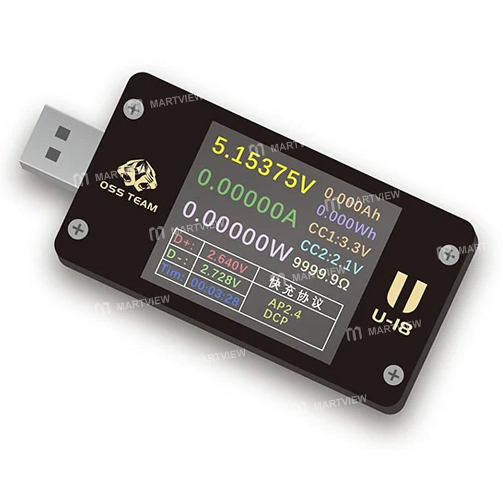 oss u18-multifunctional-high-precision-voltage-current-tester-supports-pd-qc20-qc30-protocol-1