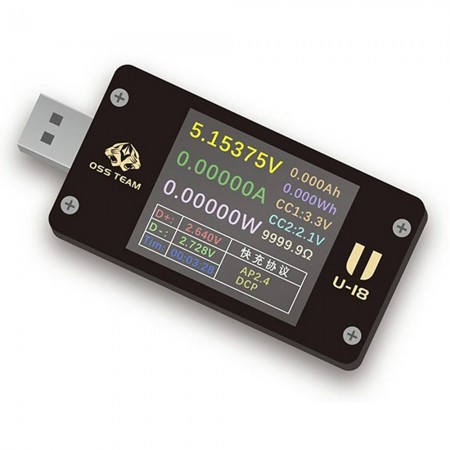 OSS U18 Multifunctional High-Precision Voltage & Current Tester Supports PD / QC2.0 / QC3.0 Protocol