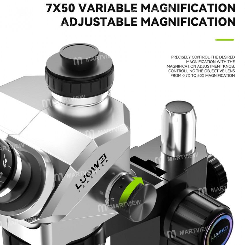 luowei lw-tr01-b3tv-7-50x-synchronous-zoom-trinocular-stereo-microscope-6