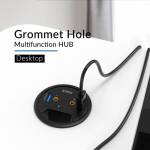 Orico DESK-4U Desktop Grommet USB 3.0 HUB with Headphone Microphone Ports Support OTG
