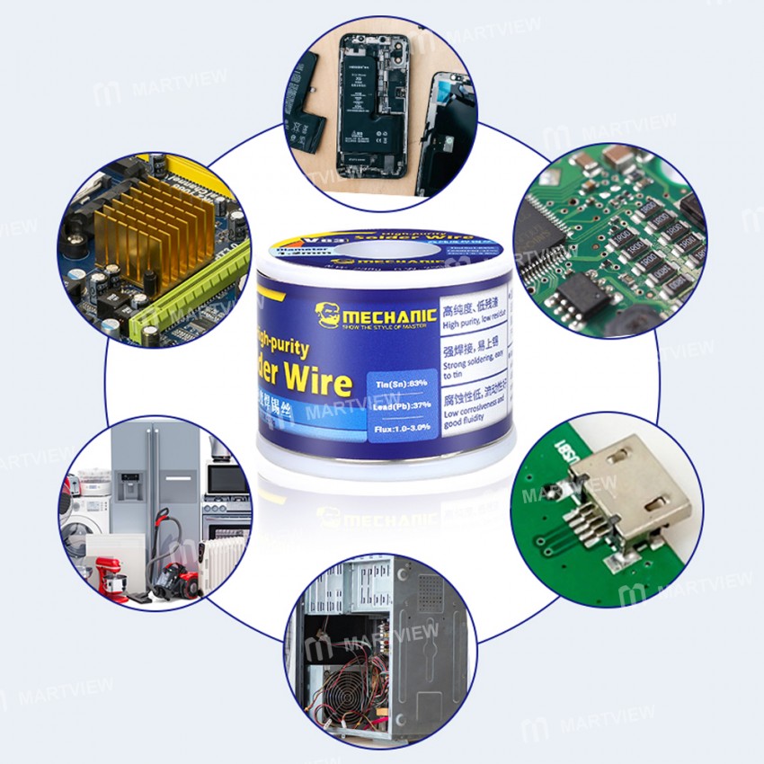 Mechanic V63 250g 183? Non-Clean High Purity Rosin Core Leaded Solder Wire