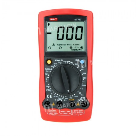 UNI-T UT107 Handheld Type 2000 Count Automotive Tester Volt Amp Ohm Temp Hz Meter Multimeter