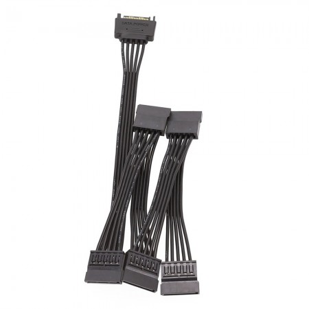 15-Pin 1 to 5 Male to Female Serial SATA Hard Drive Expansion Power Cable