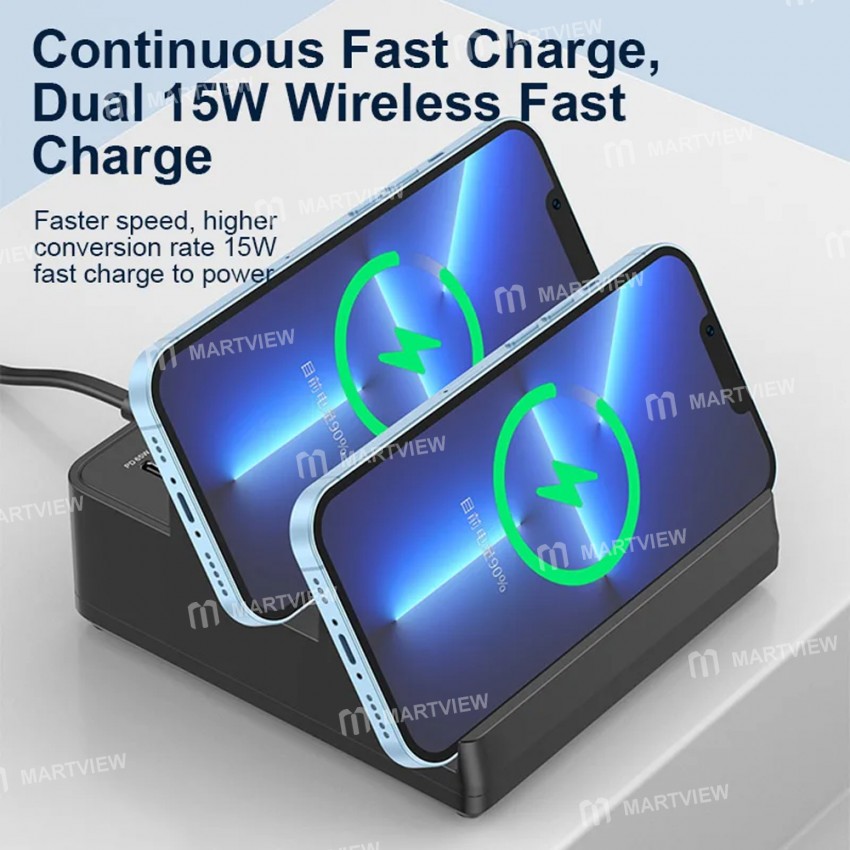 wlx f6a-multifunction-dual-wireless-charging-station-compatible-with-android-iphone-5