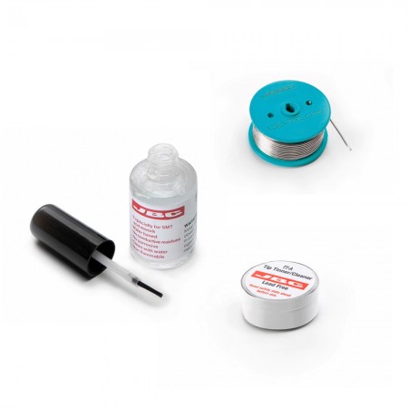 JBC Original FL-15 Flux + SN5450 Lead-Free Solder Wire + TT-A Soldering Tip Restorer Set