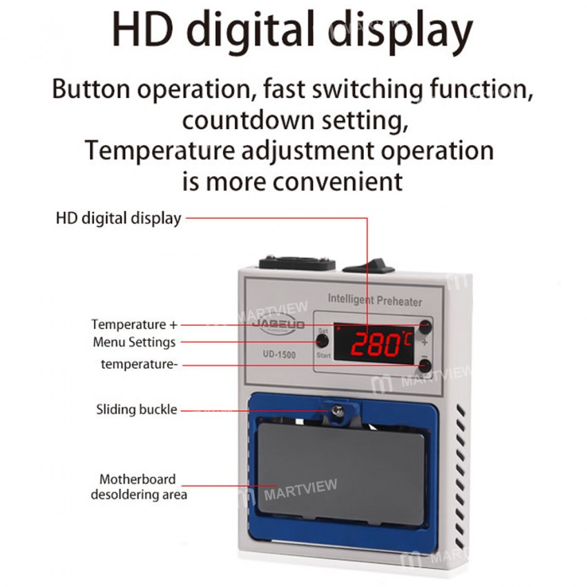 Jabeud UD-1500 Intelligent Heating Platform for iPhone X to 12 Pro Max Middle Layer Board Repair
