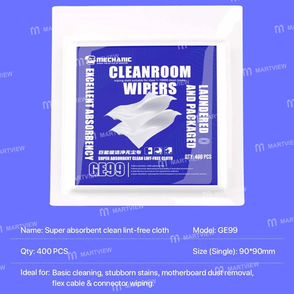 mechanic ge99-polyester-anti-static-industrial-dust-removal-cleaning-cloth--400pcs-7