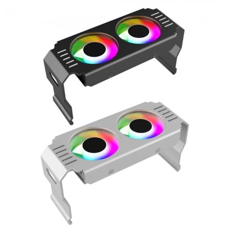 5V 3-Pin ARGB Godlight Synchronized Temperature Control Dual Fan Desktop Memory Cooler