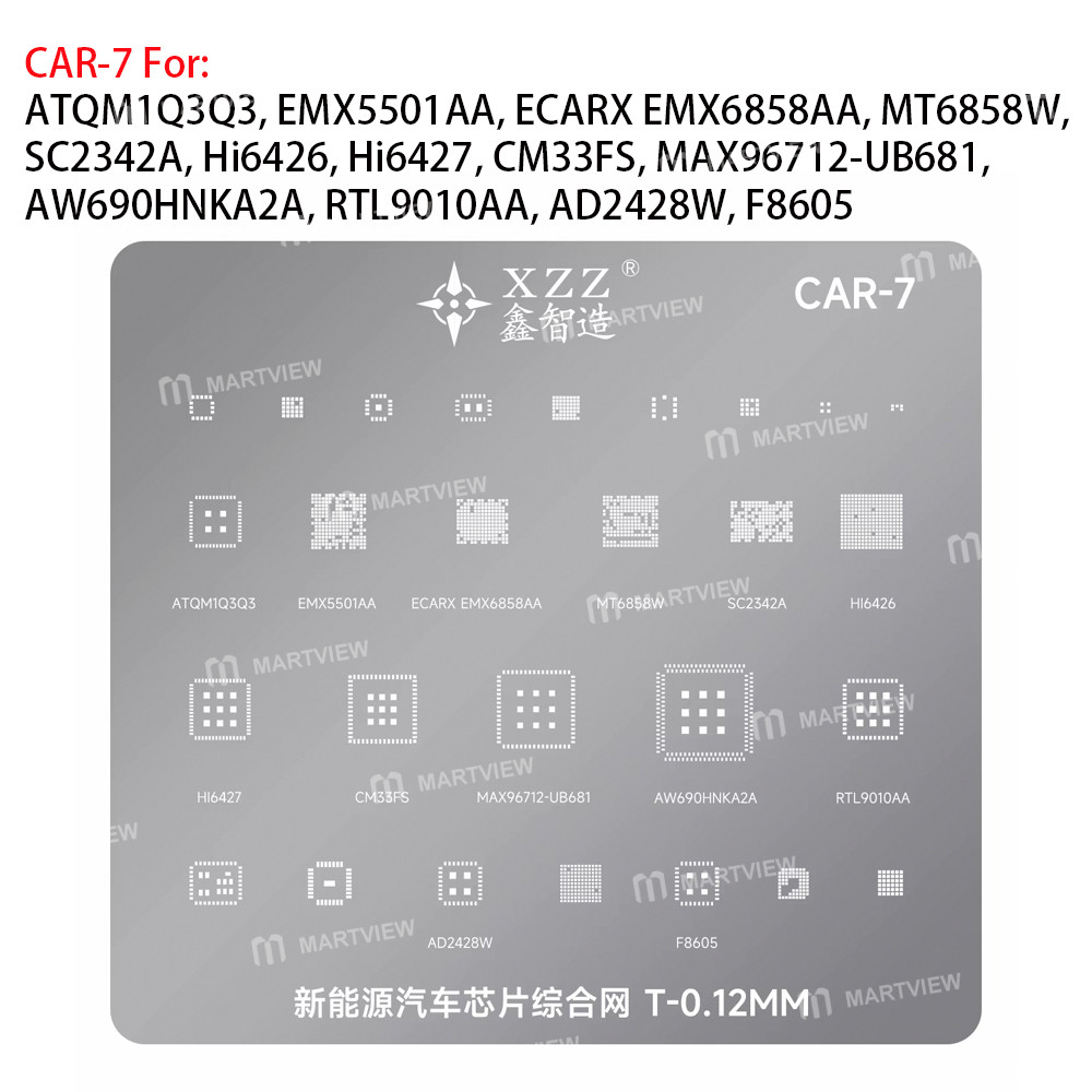 xzz car-series-new-energy-vehicles-ic-chips-comprehensive-bga-reballing-stencil-set-8