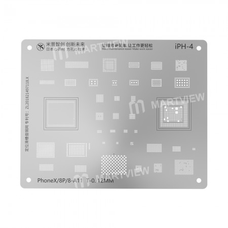 MiJing Reballing Stencil Plant Tin Steel Net for A11 iPhone 8 / 8 Plus / X