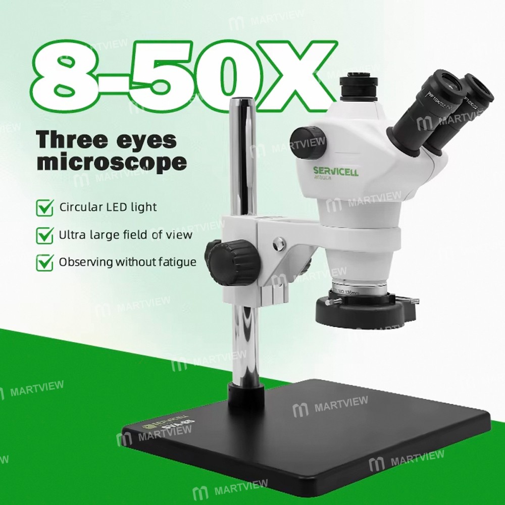 servicell arauca-sva85-series-8x-50x-high-definition-trinocular-stereo-microscope-for-pcb-repair-2