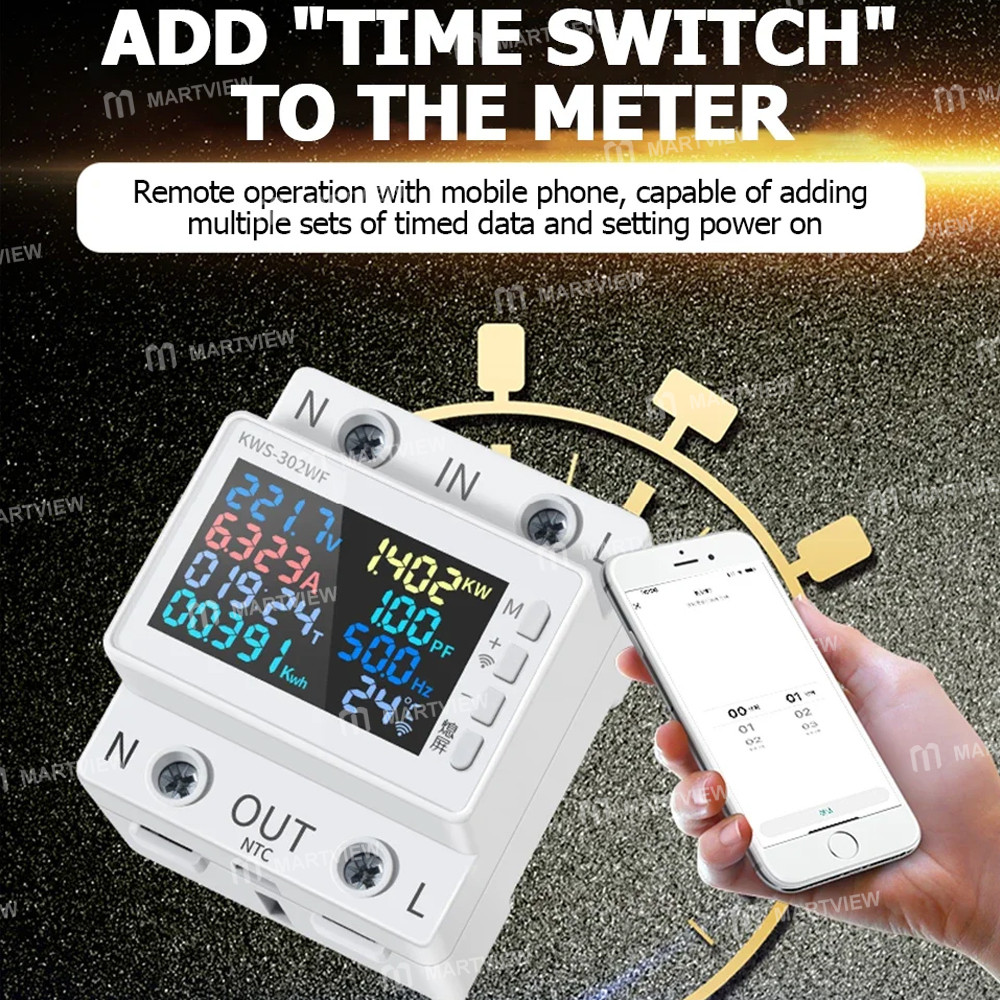 kws 302-series-multifunctional-rail-mounted-voltage-current-meter-with-power-off-protection--wifi-ca