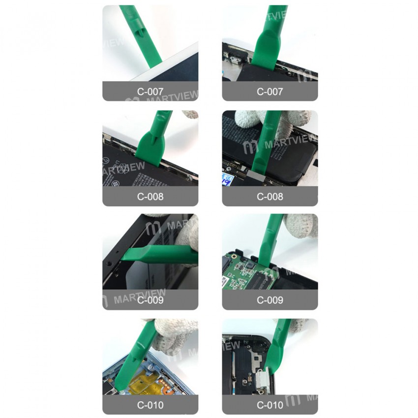 Relife RL-049C 10-in-1 High Hardness Bilateral Multifunctional Plastic Dismantling Rod Set