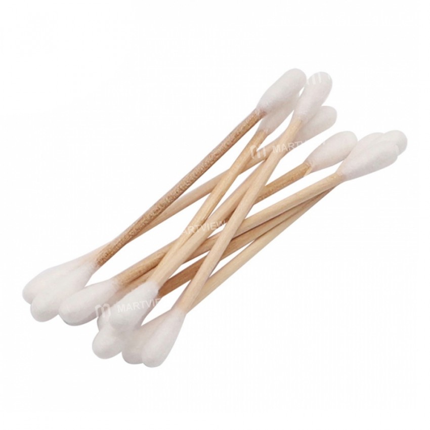 Double Tipped Cleaning Swab Wood Cotton Tools - 80pcs