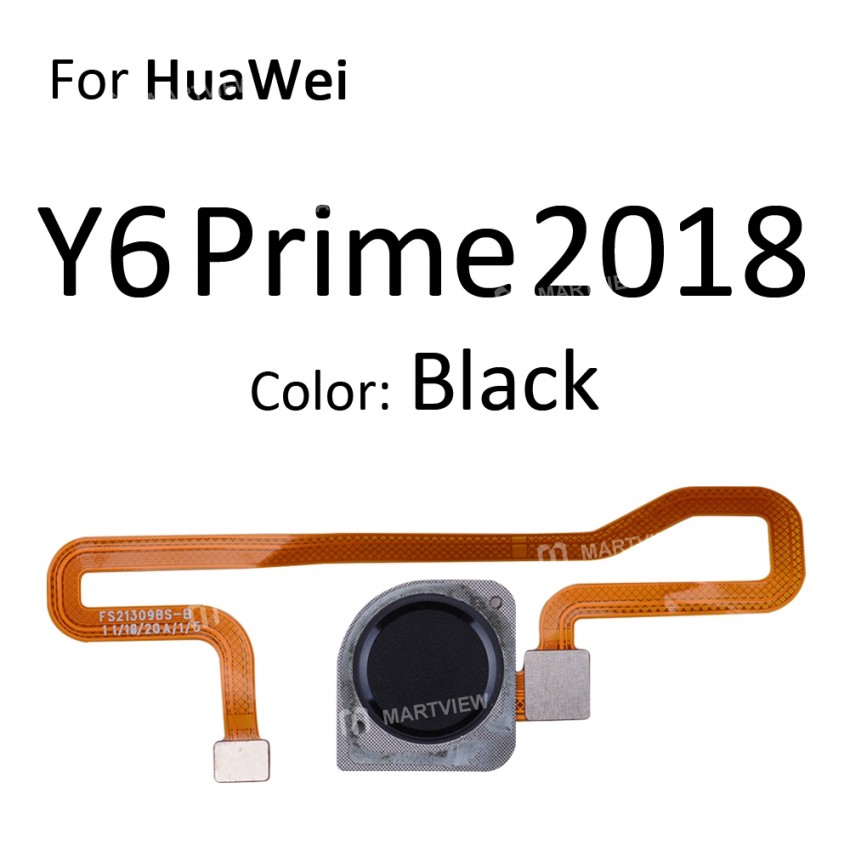 Replacement home button key fingerprint sensor scanner connector flex cable for Huawei y6 prime 2018
