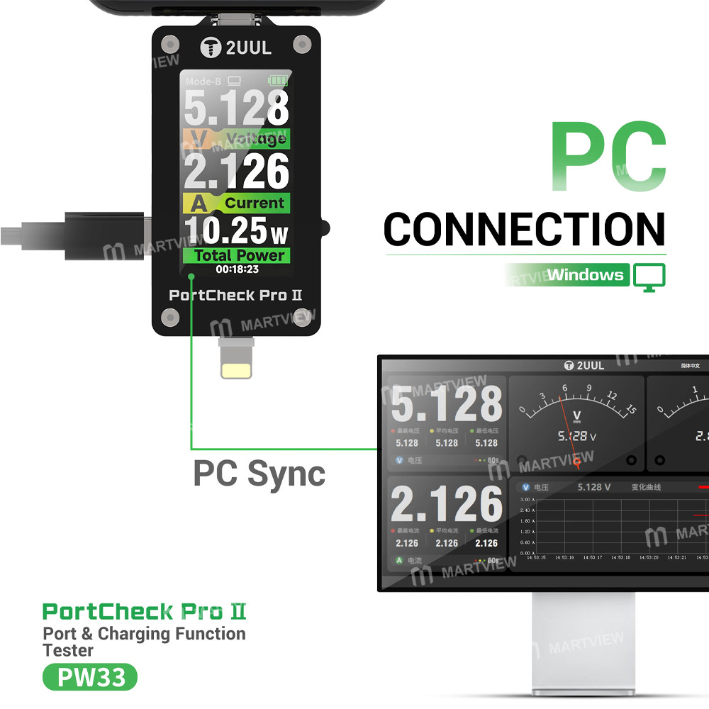 2uul pw33-portcheck-pro-ii-type-c-lightning-charging--port-2-in-1-function-tester-for-apple--android