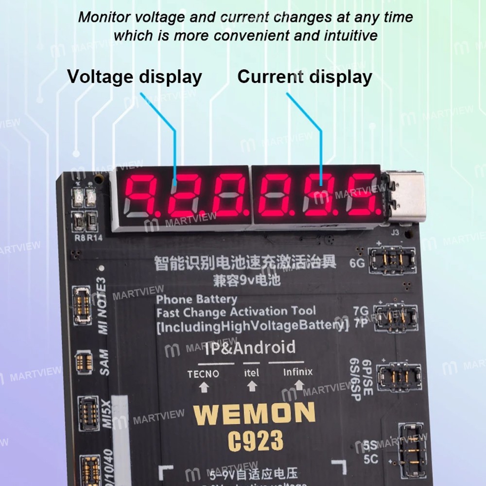 wemon c923-5-9v-adaptive-voltage-fast-charging-activated-board-for-iphone-android-9