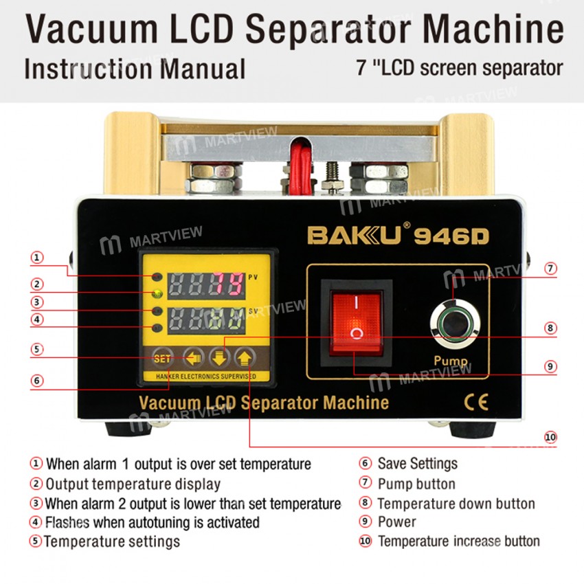 baku bk-946d-7-inch-mobile-phone-lcd-screen-vacuum-heating-separator-machine-5