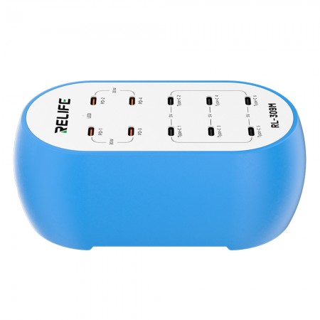 Relife RL-309M 72W 10-Port PD & Type-C Desktop Intelligent Fast Charging Station