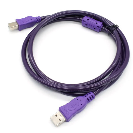 Various Sizes Purple USB 2.0 to Square-Ended Printer Cable with Ferrite Ring