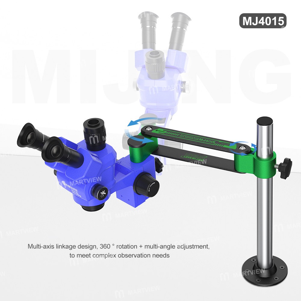 mijing mj4015-360-universal-rotation-telescopic-folding-microscope-metal-bracket-arm-6
