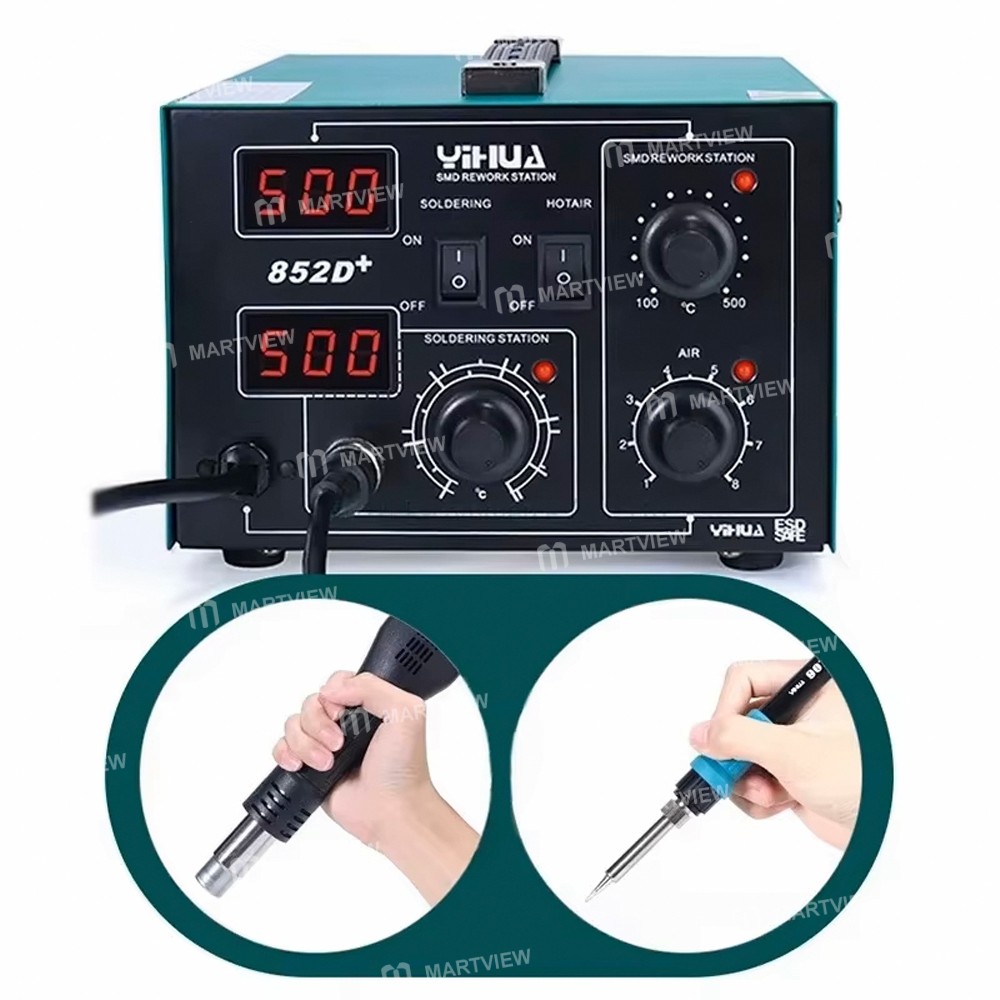 yihua 852d-740w-2-in-1-hot-air-gun-soldering-iron-tips-digital-display-desoldering-rework-station-11