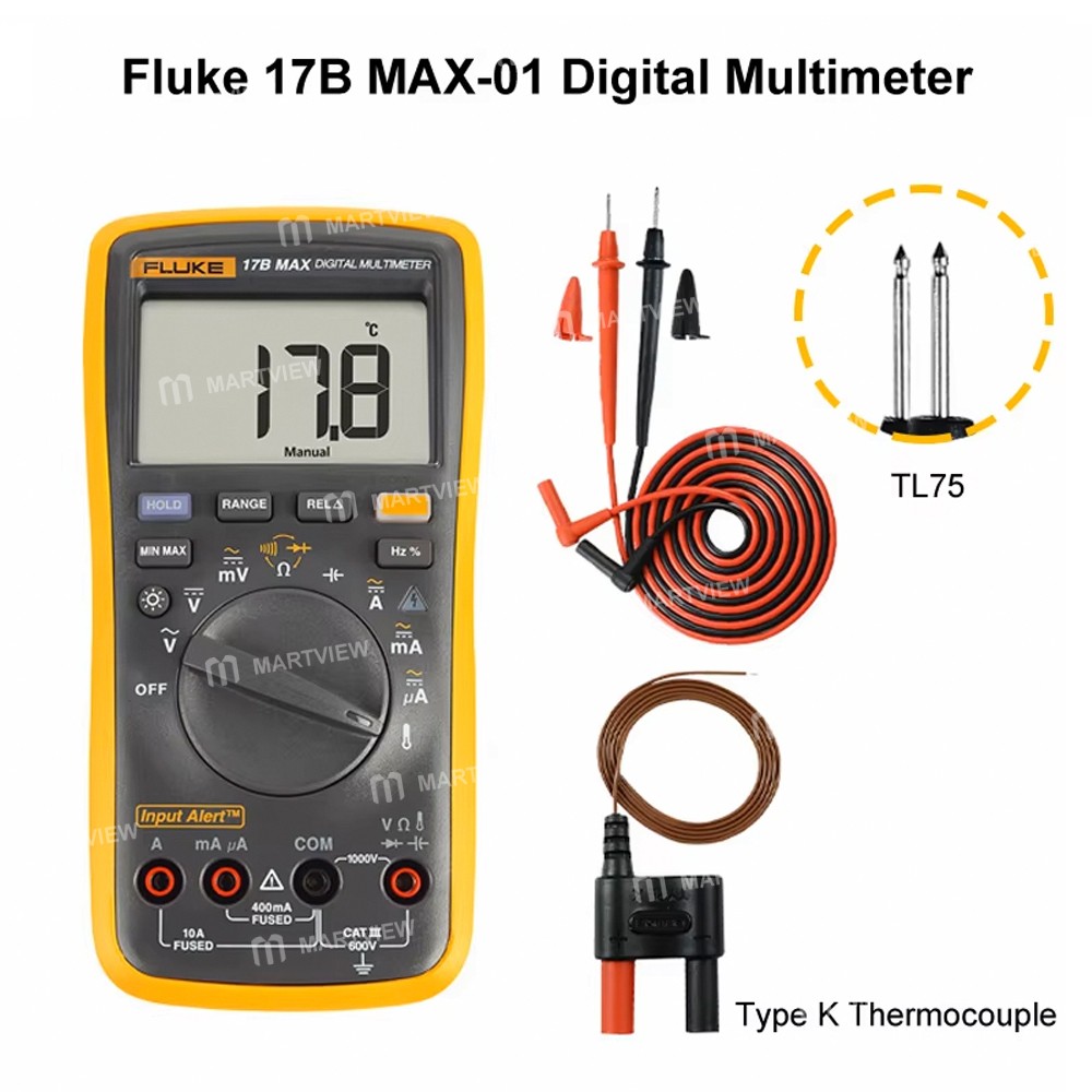 Fluke 15B Max / 17B Max Auto Range Digital Multimeter with Temperature Measurement