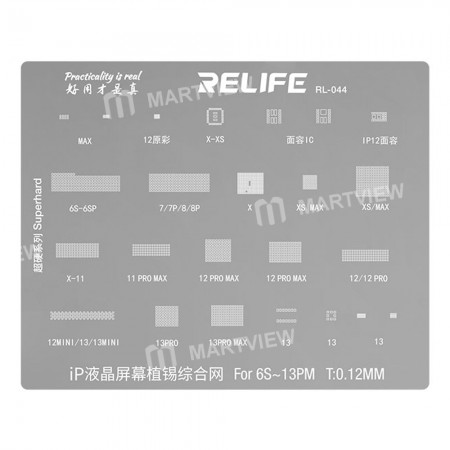 Relife RL-044 BGA Reballing Stencil for iPhone 6 to 13 Pro Max LCD Screen Original Color Face IC