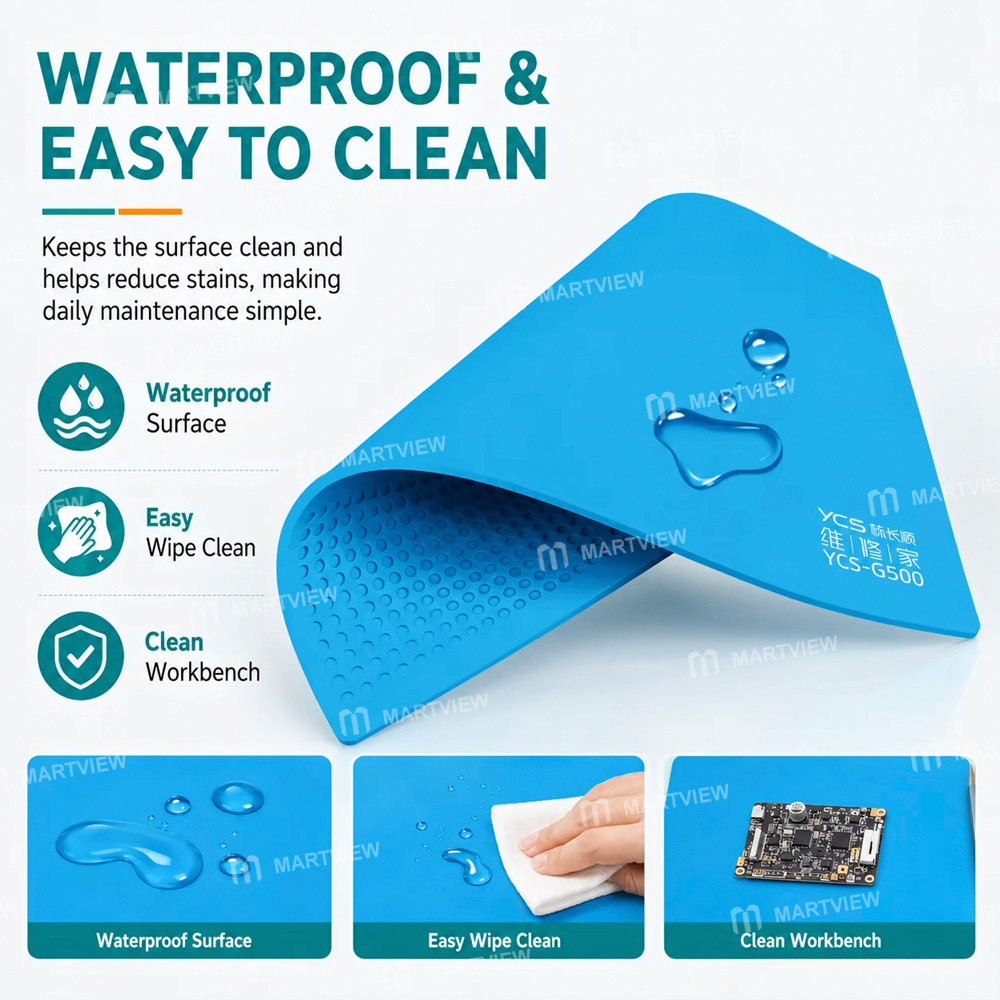 ycs g500-35x50cm-heat-resistant-anti-corrosion-silicone-mat-for-soldering-repair-8