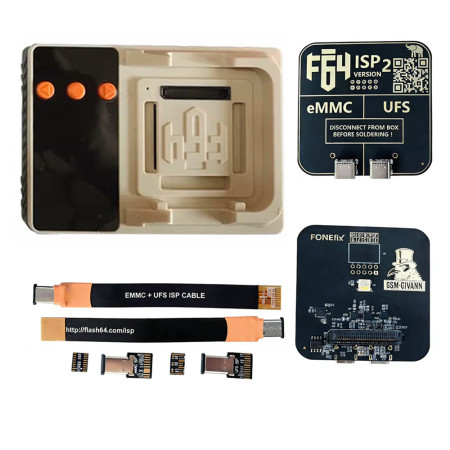Flash 64 Lite Box + Flash 64 UFS & EMMC ISP V2 Adapter with Flex Cable Set