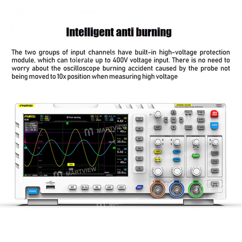 Fnirsi-1014D Portable Oscilloscope 2 In 1 Dual Channel Input Signal Generator 100MHz* 2 Ana-log Band