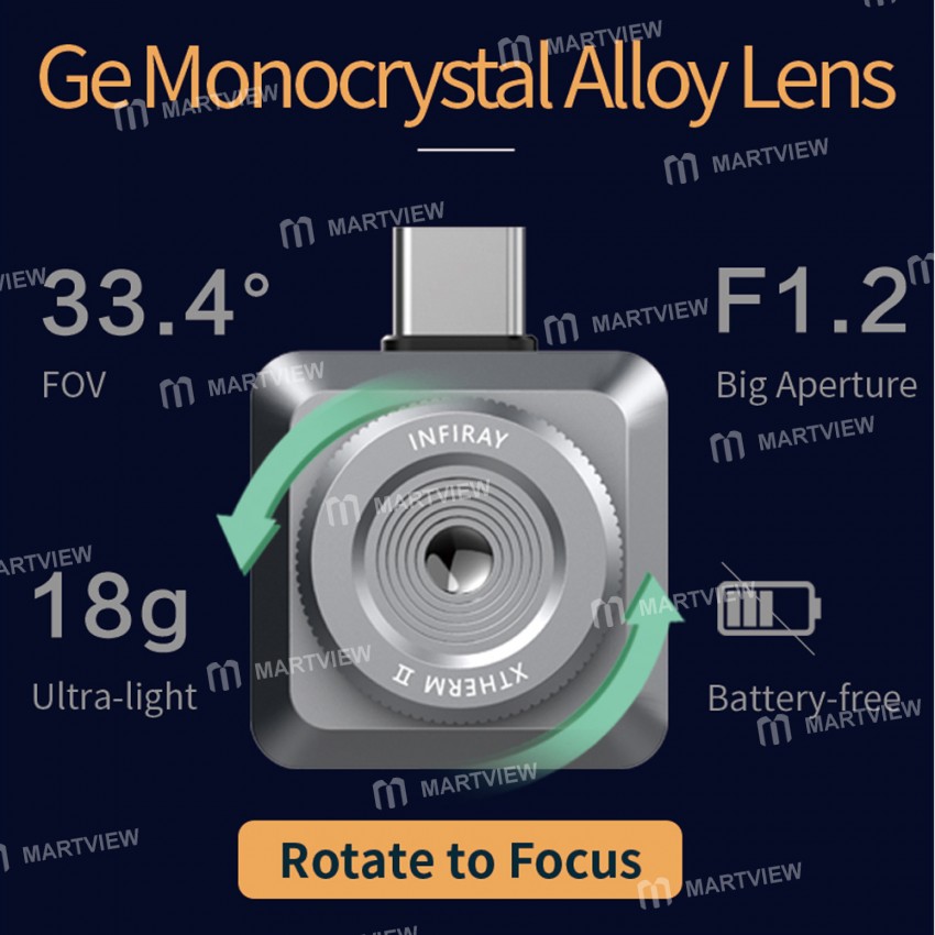 infiray t2l-usb-type-c-interface-256192-infrared-thermal-imager-rotatable-lens-for-smartphone-2