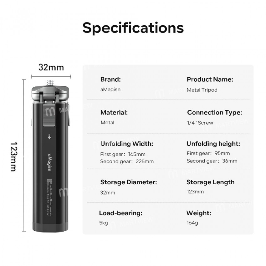 amagisn am11-metal-phone-tripod-with-14-inch-screw-for-gimbal-stabilizer-8