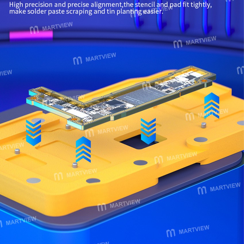 B&R IP-A10 10-in-1 Middle Layer Stencil Planting Tin Platform for iPhone X-12 Pro Max Motherboard