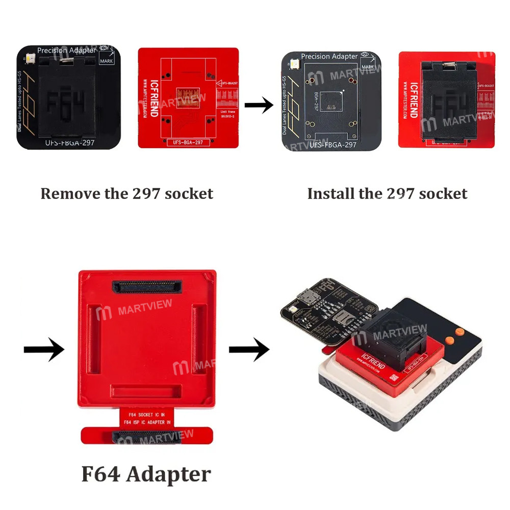 icfriend bga-ufs-297-base-board-support-easy-jtag-medusa-f64-ufs-bga-297-socket-1