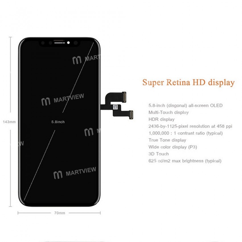 Replacement LCD Screen Touch Digitizer LCD Display for iPhone X - Black