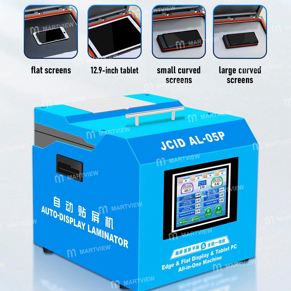 jcid al-05p-16-inch-3-in-1-laminating-defoaming--uv-curing-all-in-one-machine-for-edge--flat-screen-