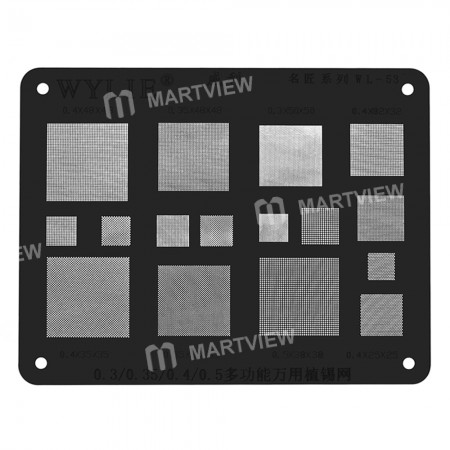 WYLIE WL-53 Multi-Function 0.3 0.35 0.4 0.5 Parallel 45 Degree Holes Black BGA Reballing Stencil Net for Mobile Phone BGA Chip Repair